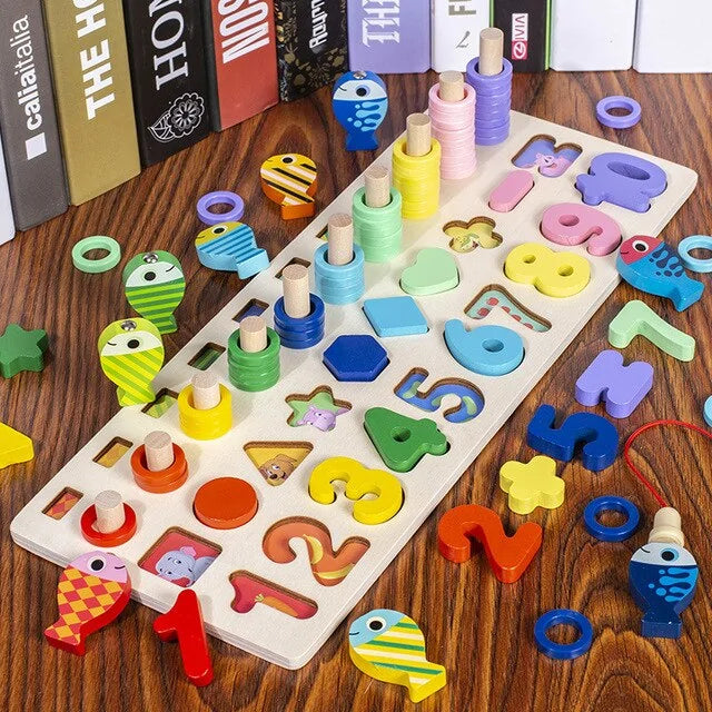 Montessori Wooden Geometric Puzzle for Kids - Gigi & Jade Kids Co.